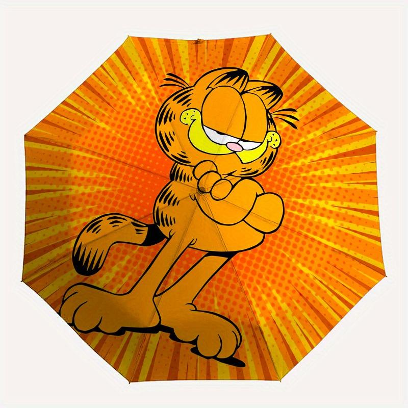 1pc Garfield Comic Circle Umbrella with Plastic Handle,Suitable for All Seasons Home Travel Outdoor UmbrellaM896