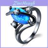 Wish Black Gold Water Drop Cz Ring With Copper Material For Spring Fashion Gift For Women