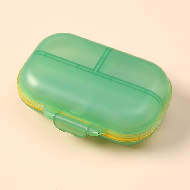 1Pc Mini Portable Drug Packaging Box Seven Compartment Medicine Box Drug Wheat Straw Material Storage Box
