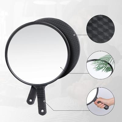 Large-sized Handheld Mirror for Beauty and Hair Care, Round Handle, Makeup and Rearview Mirror