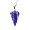 Natural Stone Crystal Cut Tapered Hexagonal Pillar Bullet Head Pendulum Necklace Pendant N631