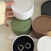 Round Jewelry Storage Box Slotted Earrings Holder Portable Paper Organizer for Bedroom Vanity Trip Small Gift for Girls