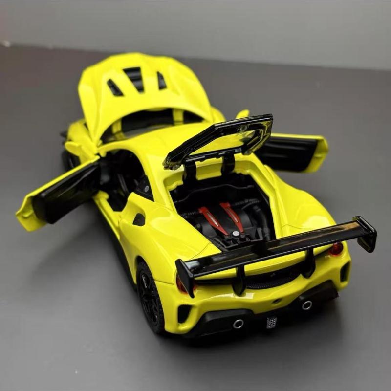 1: 32 Ferraris 488 Supercar mit Sound und Licht Legierungsauto Rückzug Kinder Spielzeug Mode Spielzeug für KinderU