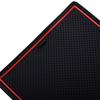 Anti-Slip Gate Slot Mat Cup Holder Pad Kit Fit For Toyota Crown  Black With Red Edge