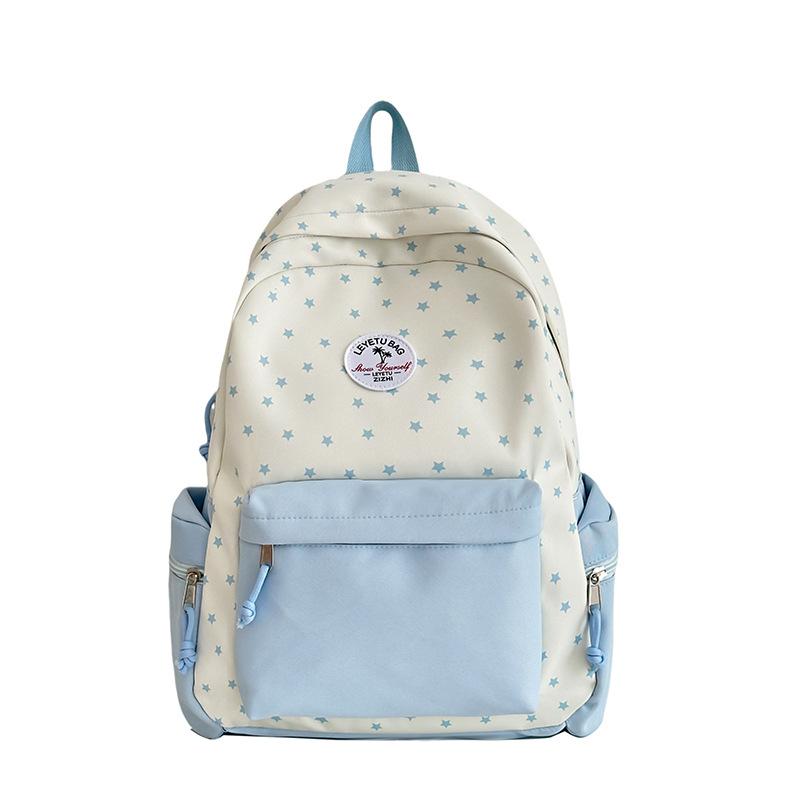 New Large Capacity Simple Backpack for Girls  Junior and Senior High School Students  Niche Design Solid Color High Value Backpack