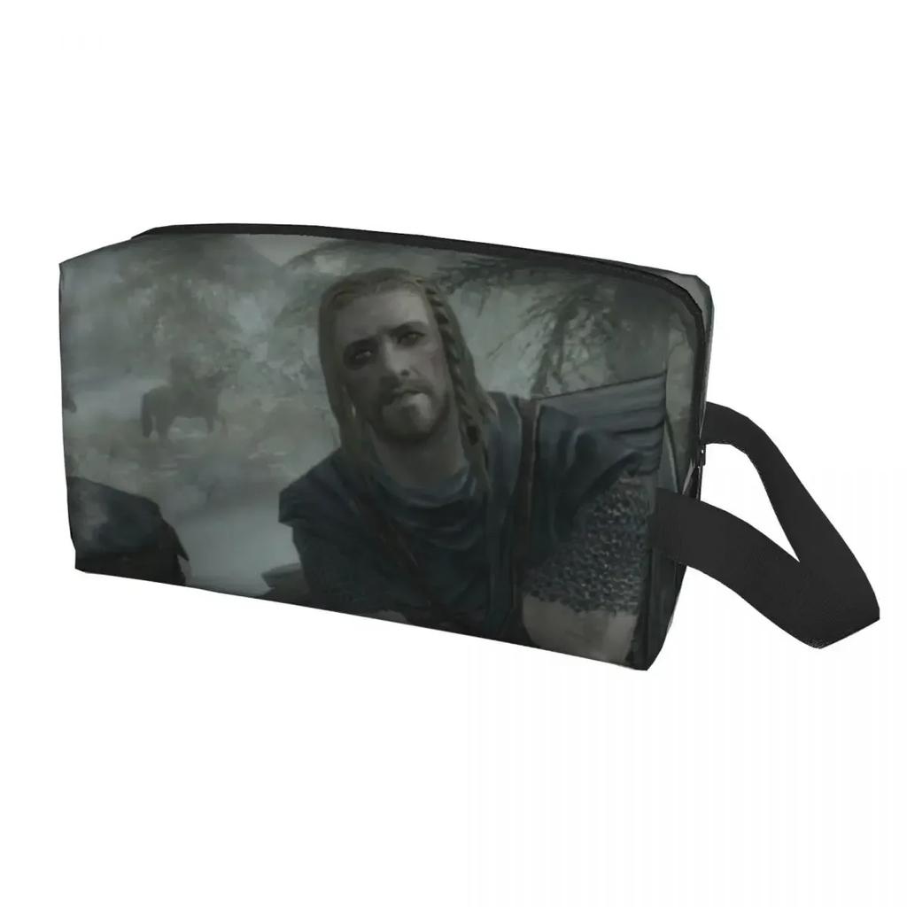 Funny Skyrim Gaming Quotes You You're Finally Awake Travel Cosmetic Bag Toiletry Makeup Organizer Lady Beauty Storage Dopp Kit