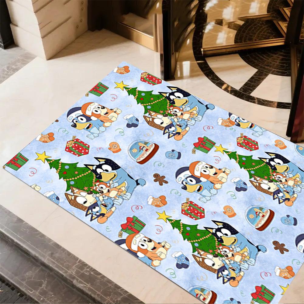 Bluey Family Adventure Carpet Design for Foyer Decorate Room Bedrooms Dormitory Anti-slip Rug Office Home Decor Gift for Festivals