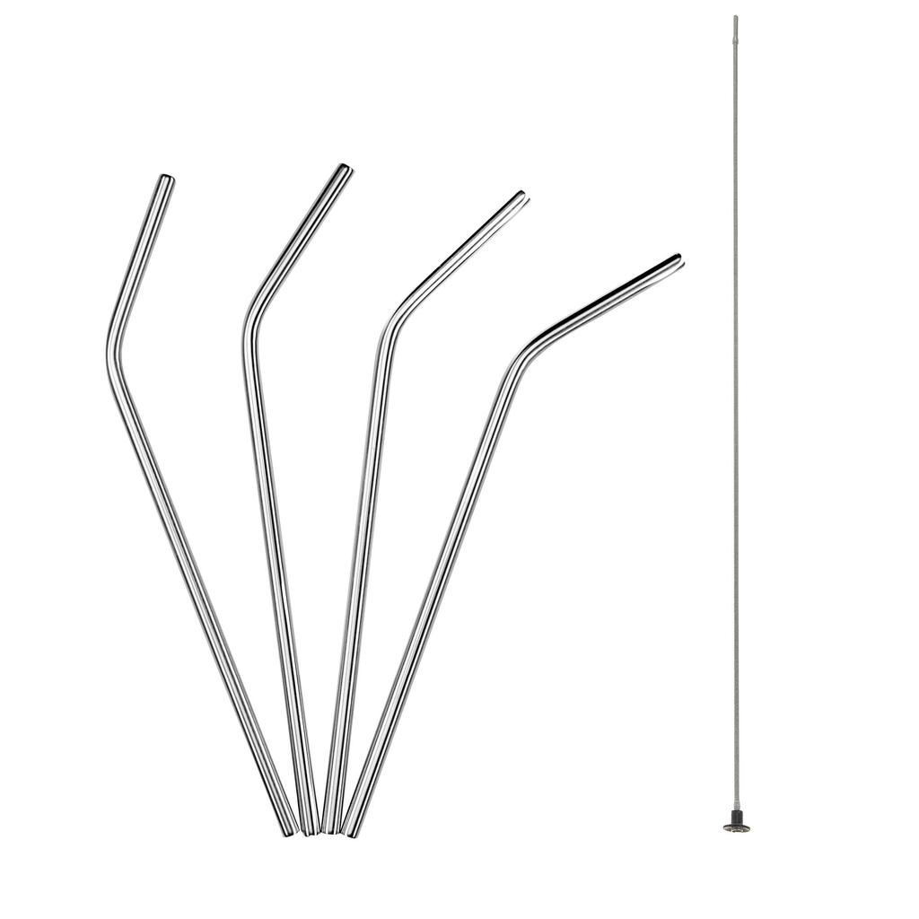 Zagięte stalowe słomki do napojów Lurch, 4 szt., 21,5 cm
