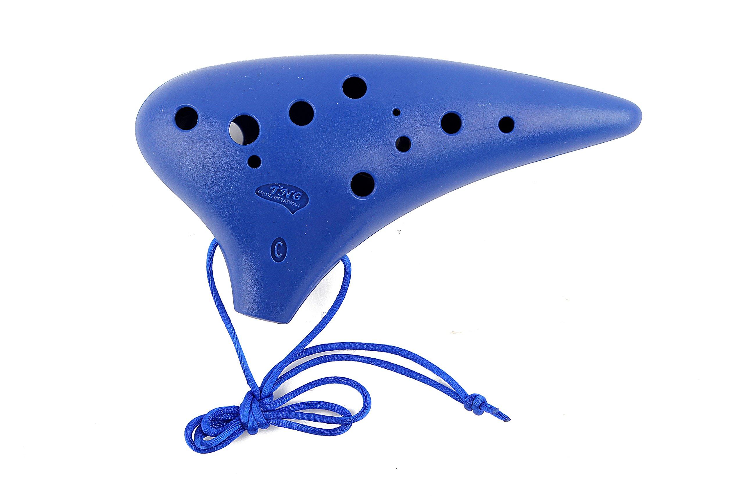 

TNG Ocarina, 12-Hole Alto, Blue, Plastic, C Key, AC (with Strap), Resin Brass Tube, Blue