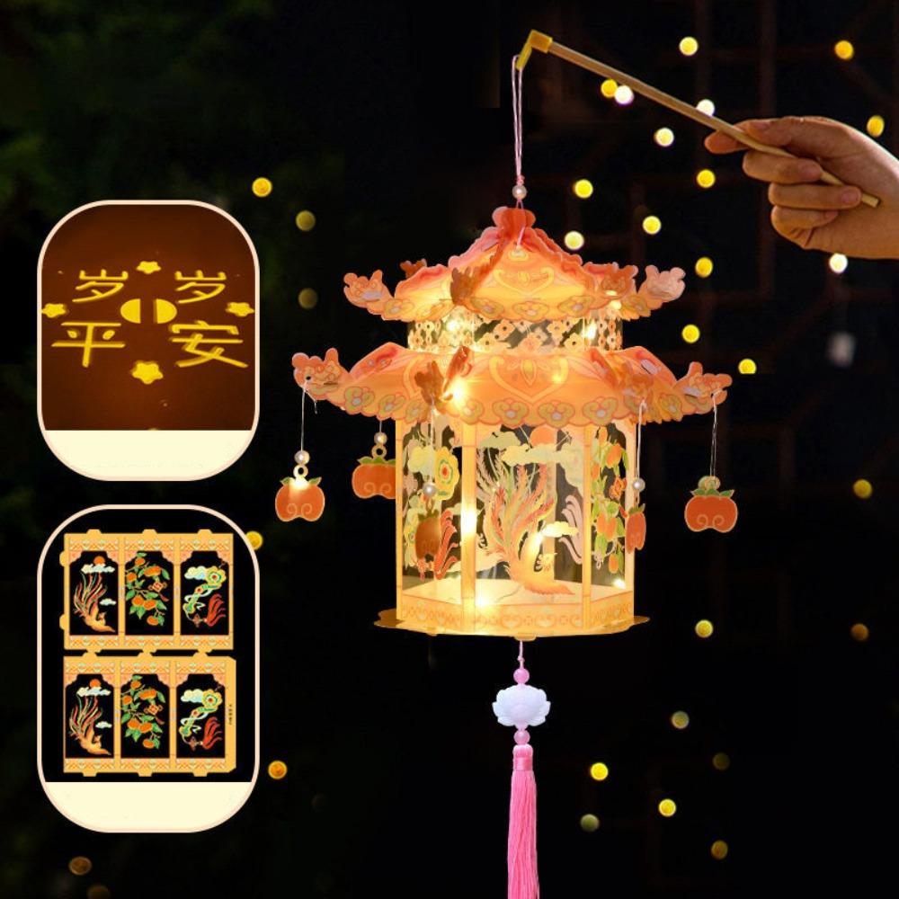 Handheld Chinese Lantern DIY Assembly Handheld Lantern Gifts Palace Lantern Mid-Autumn Festival