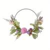 1Pc Simulation Decorative Round Wrought Iron Garland, Fake Flowers, for Wedding Decoration, Outdoor Decoration
