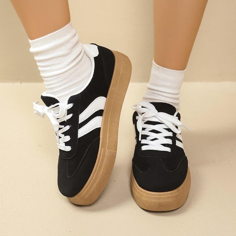 Fashion 2025 New Women's Sporty Casual All-match Shoes Thick Bottom Soft Sole Fashionable All-Match Rubber Bottom Flat Shoes
