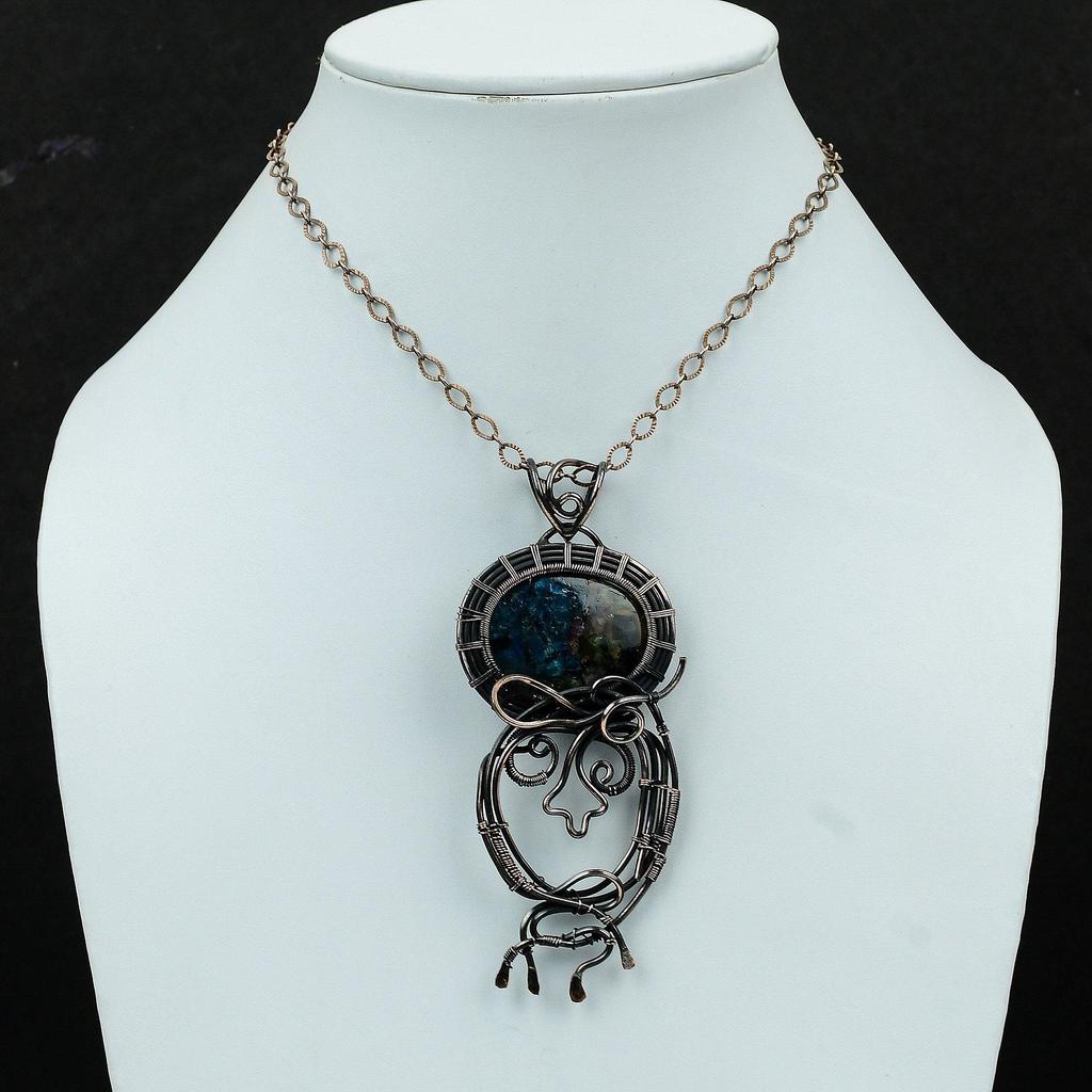 Wassermelonen-Turmalin Anhänger Kupferdraht umwickelter Anhänger Handgefertigter Kupferschmuck Edelsteinanhänger Einzigartiger Drahtwickelschmuck Geschenk für Mama