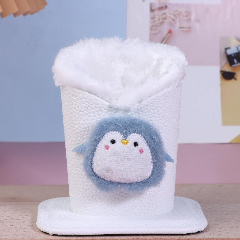 

1Pc Plush Lined Glasses Case Cute Animal Design Faux Leather Ideal For Desk Or Bedside Table Protects Glasses And Pens A1