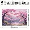 2D Romantic Sakura Garden Backdrop Cherry Blossom Lake Photo Background