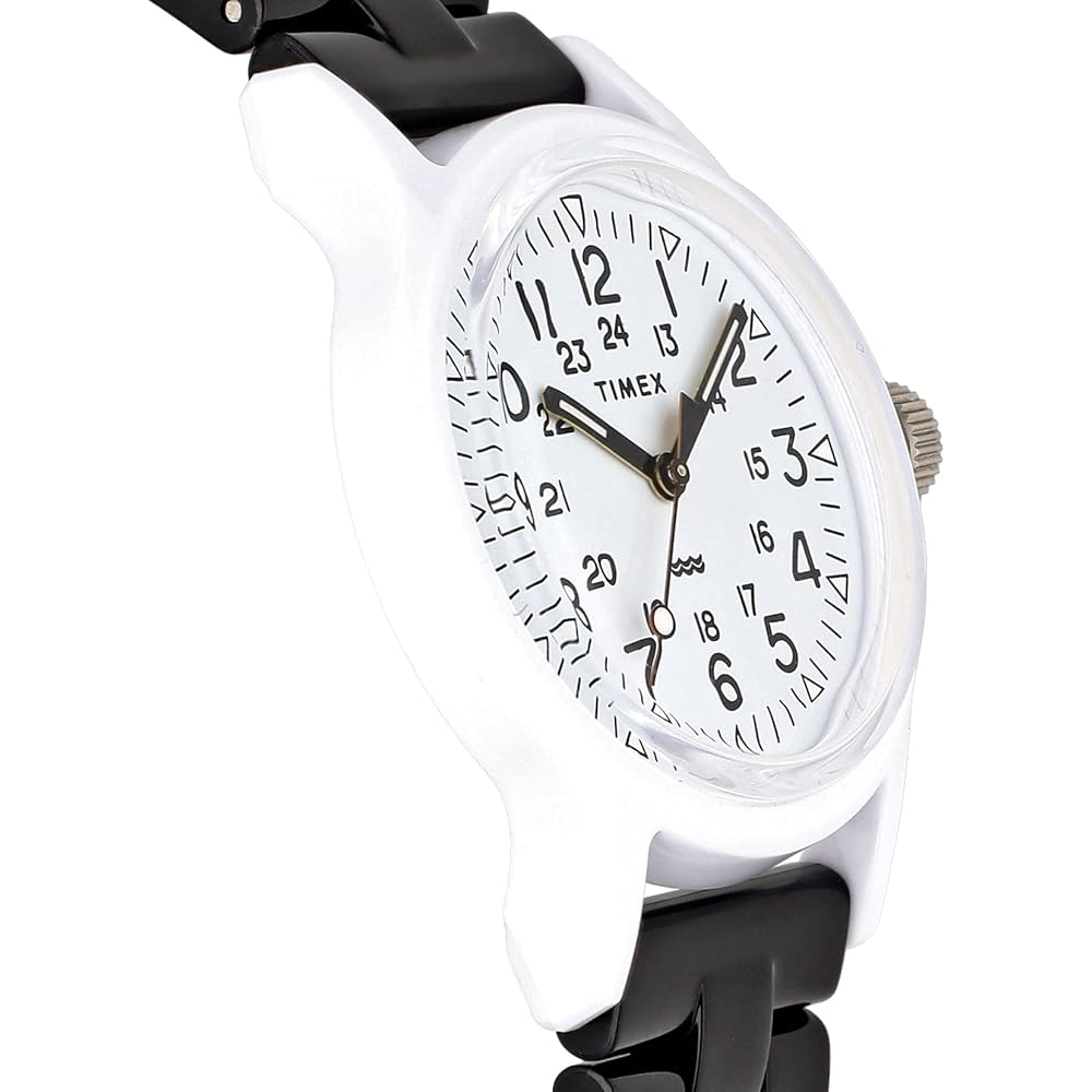 TIMEX Original Camper Classic Tile Collection Watch, White Dial, Resin Quartz, 36mm, America Watch TW2V19900-1, Unisex, Black
