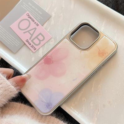 Spring Ins Watercolor Flowers Suitable for 16 Apple 15pro Max Mobile Phone Case Iphone 14 Drop Glue 13 Huawei 15