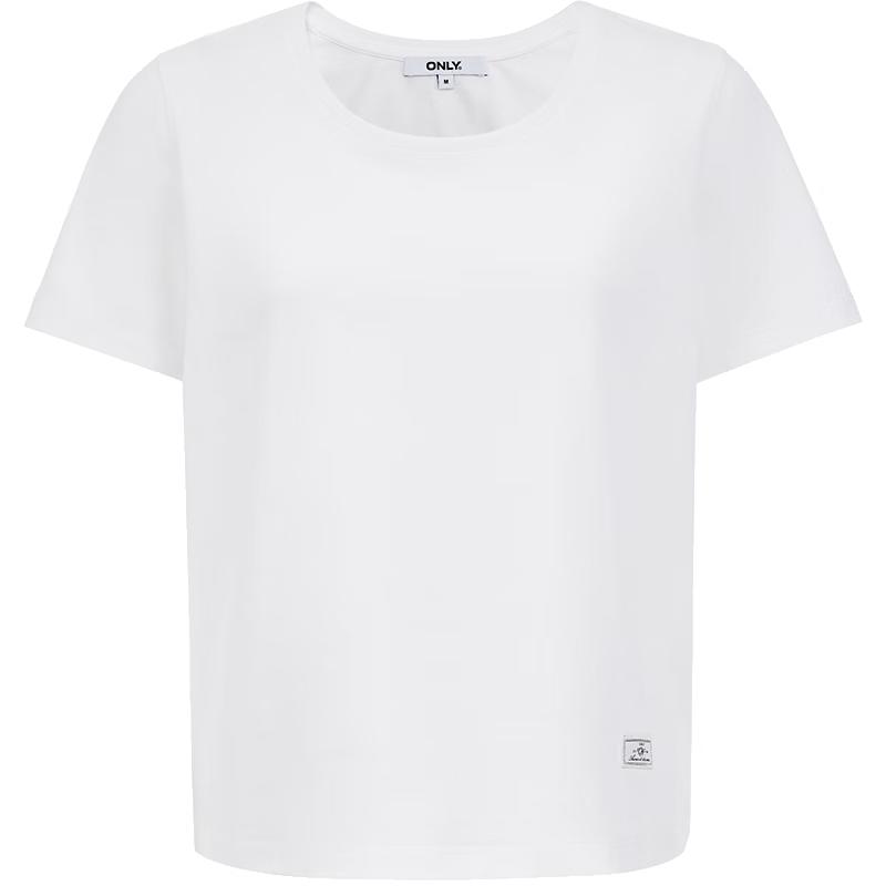 ONLY Women s Solid Round Neck Short Sleeve T-shirt L