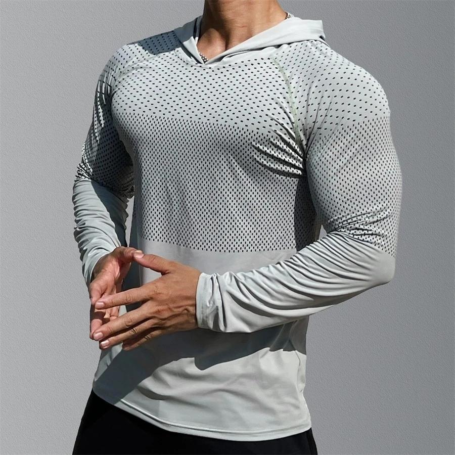 Mens Fitness Running Sports Hoodies Gym Joggers Hooded 2024 New Outdoor Sport Athletic Clothing Male Training Sweatshirt Tops