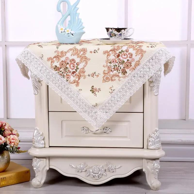 

Новый стиль, жаккардовая скатерть, прямоугольная высококачественная скатерть для журнального столика, бытовая минималистичная универсальная скатерть с кружевными краями 55x55cm