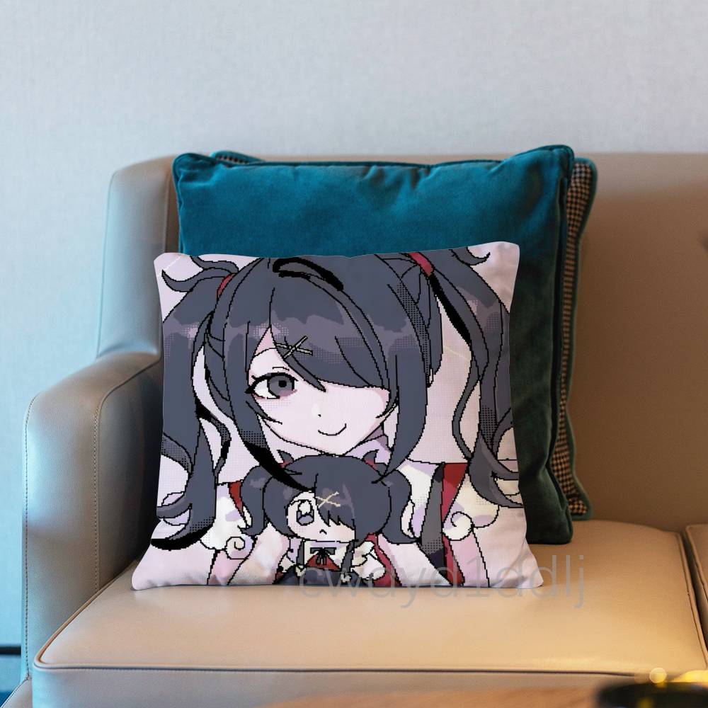 AAme Chan Needy Streamer Overload Pillow Case Short Plush Sofa Decorative Gift Home Doublesided Printing Cushio