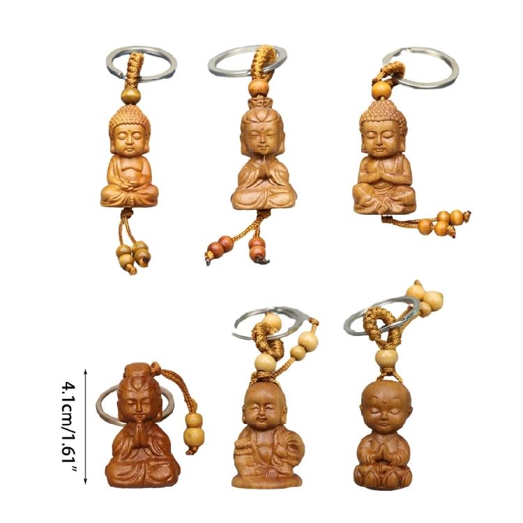Versatile Buddhas Pendant Keychain Wealth Luck Keyring for Everyday Use