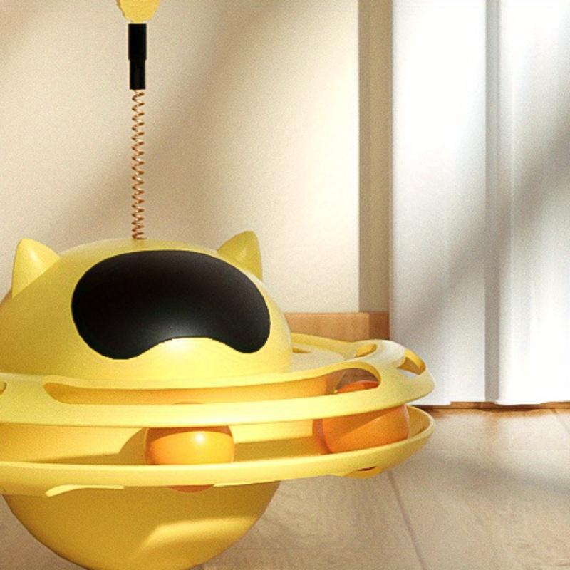 Interaktives Katzen-Tumbler-Drehspielzeug mit Federn und Unterhaltungsteller