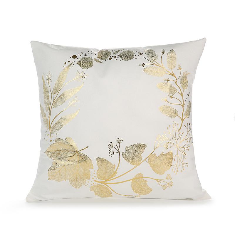 Gold-stitched Pillowcase European Classical Hot Light Luxury Home Super Soft Short Plush Sofa Cushion
