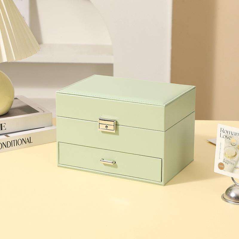 Dual-Layer Lockable Jewelry Box with Double-Opening, High-Grade Storage for Jewelry and Ornaments