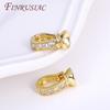 End Caps Fastener Clasp Handmade DIY Jewelry Making 18K Gold Plated Inlaid Zircon Fastener Connector Clasps For Necklace Making