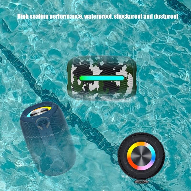Portable Bluetooth-compatible Speaker IPX6 Waterproof Supports Multiple Playback Modes for Party Travel