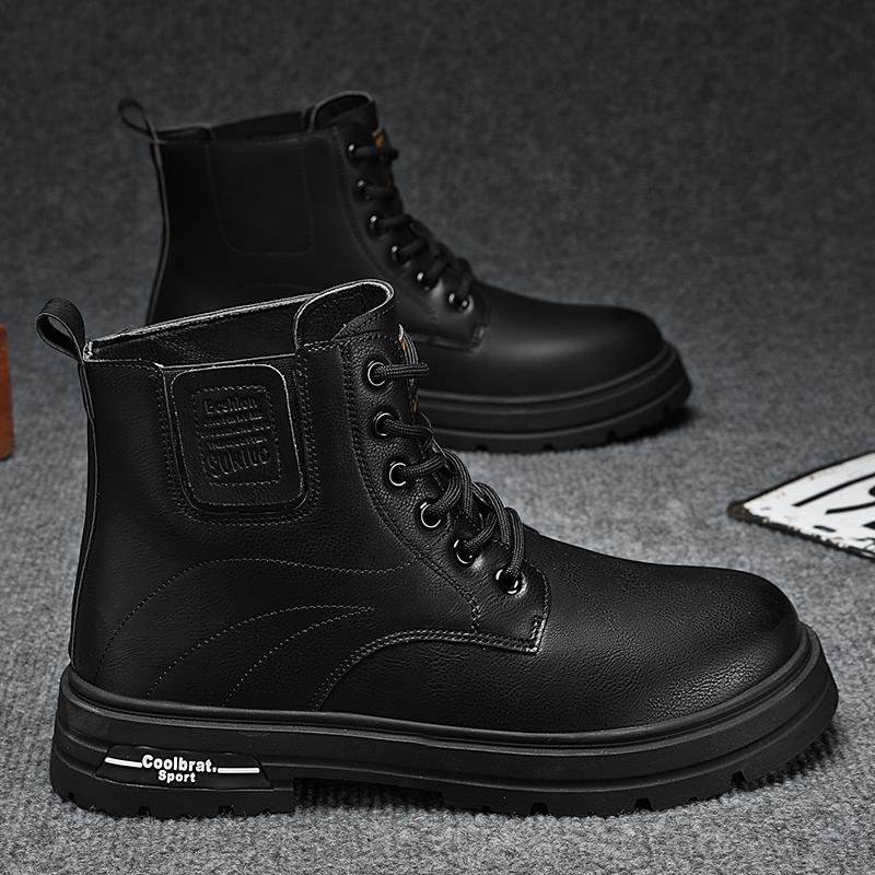 Ny mote Høst Og Vinter Høytopp for menn Martin Boots Studenter Mann Gutter Trending Soft Sole Arbeidssko Arbeidsbeskyttelse Martin Sneakers