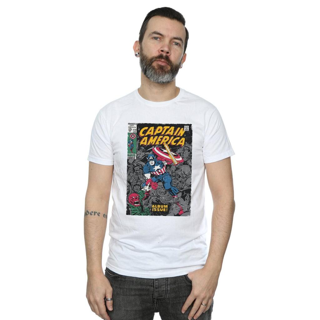 Marvel Mens Captain America Album Issue Cover T-Shirt