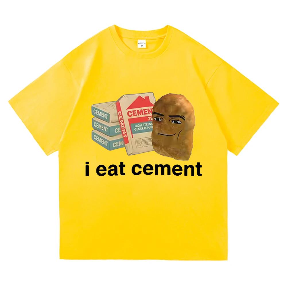 

I Eat Cement Funny Chicken Nugget Printed Meme T-shirt Women Men Casual Tshirt Unisex Streetwear Funny Cartoon Graphic Print Tee 4XL