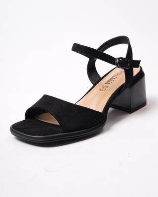 Aiformaria 93701256 36 Black Suede Heeled Sandals