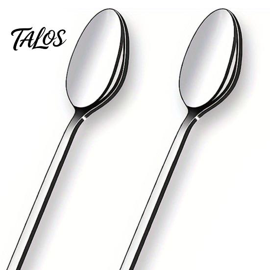 Multi Use Kitchen Spoons Stainless Steel Long Handle Mixing Spoon, Polished Metal Stirring Ice Cream Scoops Tall Glass Bar Spoon for Cocktails