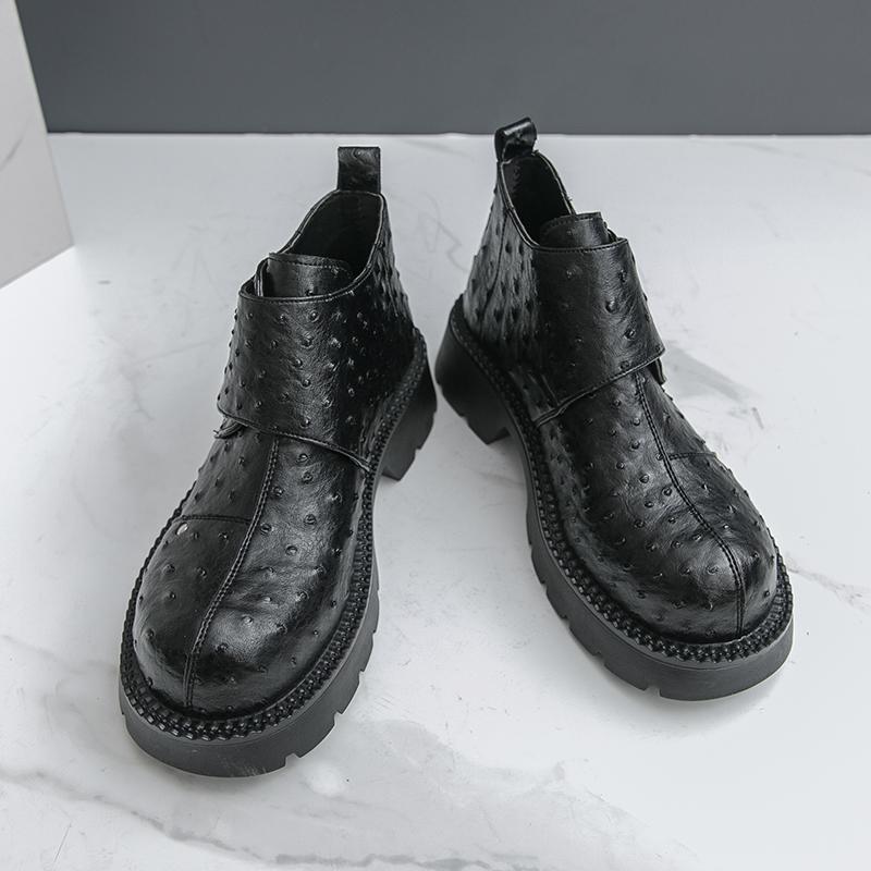 

Модная мужская уличная обувь на толстой подошве, износостойкая кожа, качественная резиновая подошва, повседневная мужская обувь, ботинки для ходьбы в стиле ретро 46