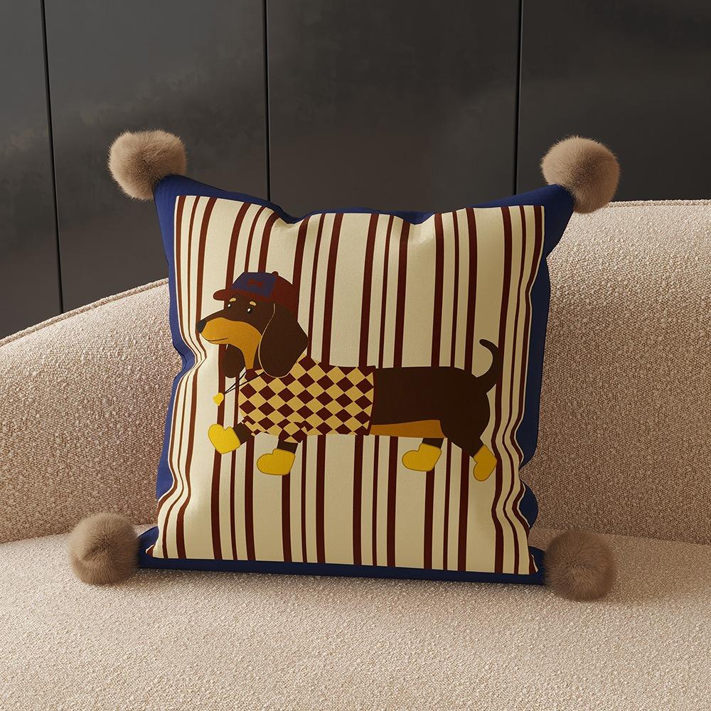 Dachshund Dog Couch Pillow Lumbar Support Cushion with Insert Cartoon Versatile for Living Room Bedroom Decor