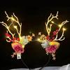 LED Christmas Antler Headband Party Accessories Flashing Christmas Headhoop Festival Party Hairband Holiday Headwear