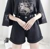 SCIONE 2020 Jean Shorts Female Curling High Waist Loose Wide Legs Summer Shorts