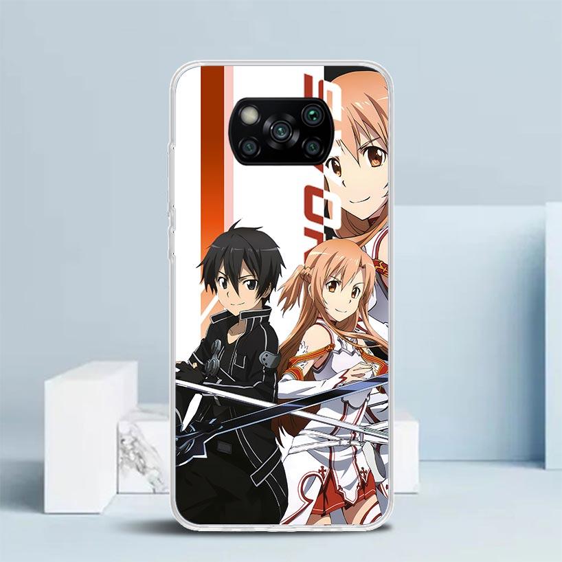 Anime Sword Art Online SAO Phone Case For Xiaomi Poco F7 Ultra X5 X6 X7 Pro M7 Redmi 15C 15 13C 13 12C 12 10C 10 10A 9 9C 9A 9T