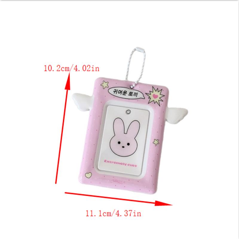 Cute Small Wings Card Holder Photocard Holder Idol Photo Display Protect Storage Card Keychain Bag Pendant Keyring Birthday Gift