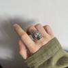 Retro Cross Tatoo Skull Ring For Men Silver Color Punk Gothic Rock Hiphop Open Ring Biker Accessories Handmade Designer