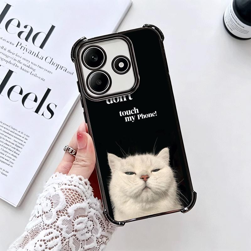 Funny Dont Touch My CallPhone Plating Phone Case For Xiaomi Redmi Note 14 15 Pro Plus 13 12 11 11S 11T 10 9S 9 5G Anti-Fall Aira