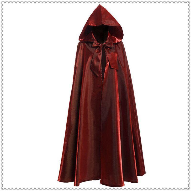 Cloak Halloween Hooded Adult Kids Robe Cape Party Vampire Cosplay Unisex Costume