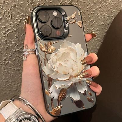Goldene Lotusblume Galvanisiert Silber IMD Handyhülle Für Mi 14 13 12 13T 14T Pro 11 Lite NE Poco F6 X5 X6 M6 Pro 4G Hülle