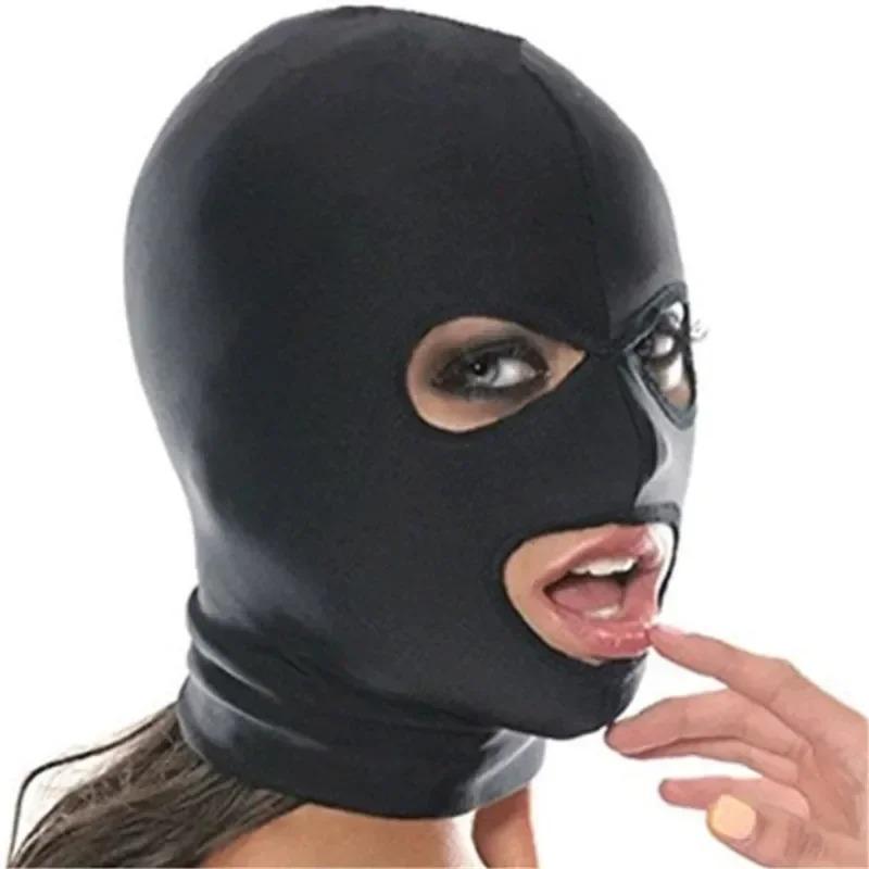 Neuankömmling 1/2/3 Loch Herren Damen Erwachsene Spandex Sturmhaube Offener Mund Gesicht Auge Kopf Maske Kostüm Sklavenspiel Rollenspiel