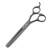 7.0" Black Grooming Scissors Set: 4-Piece Straight Shears with Comb