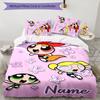 3pcs The Powerpuff Girls9 Cover Set - Personalized Name, HD Printed Bedding with 1 Cover and 2 Pillowcases - Perfect for Home Decor, Easy Care