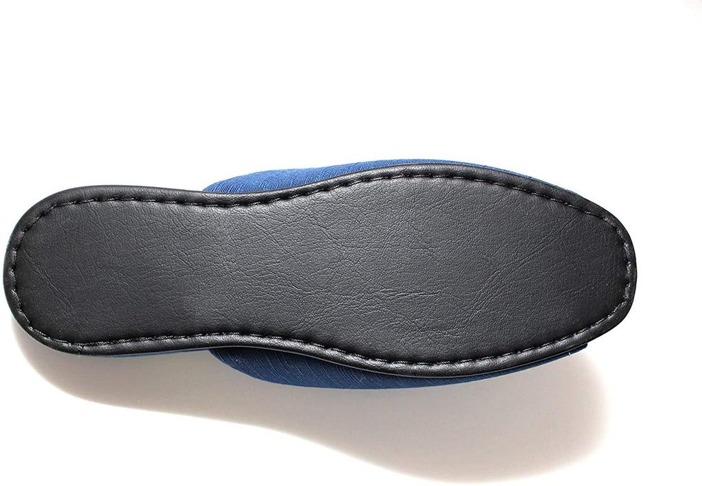Tatami Indoor Slippers for Men and Summer Indoor Made with Igusa Grass Size L [MOON ROOM] Japanese-made Men's Women, Slippers, (Navy Blue, (Approx.